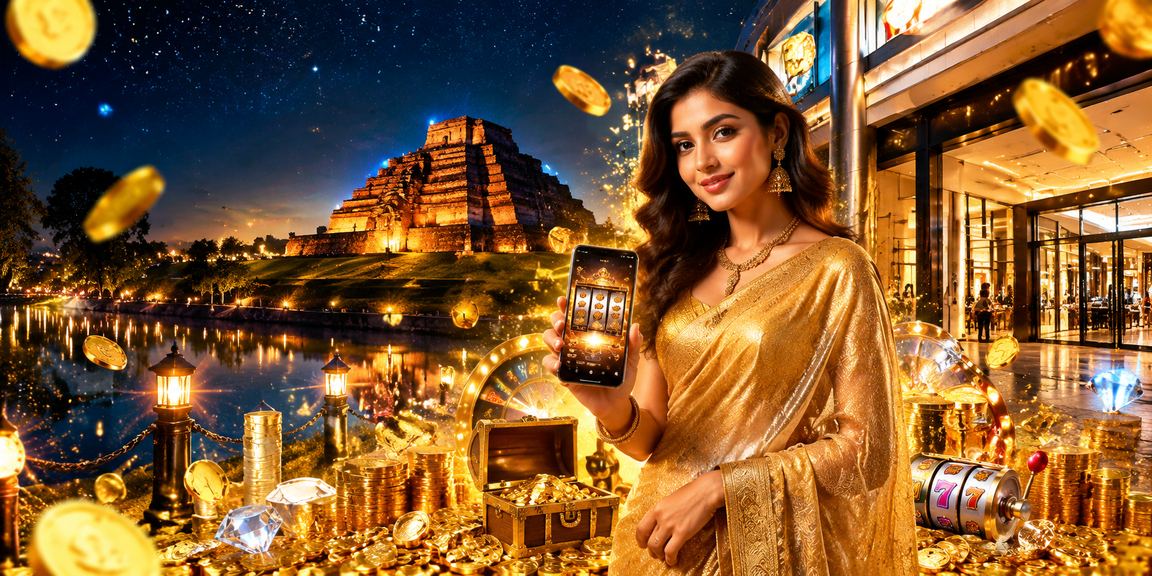বাংলাদেশে শাড়ি পরা একজন নারী স্লট গেম উপভোগ করছেন