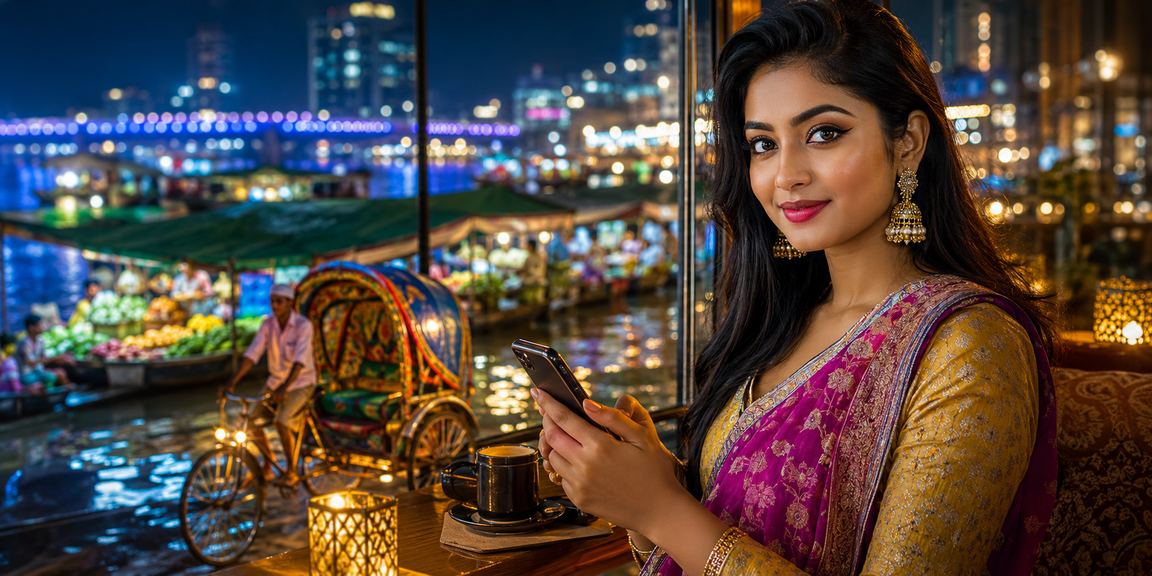 ঢাকার রাস্তায় মোবাইলে ti84 ব্যবহার করছেন একজন ব্যবহারকারী