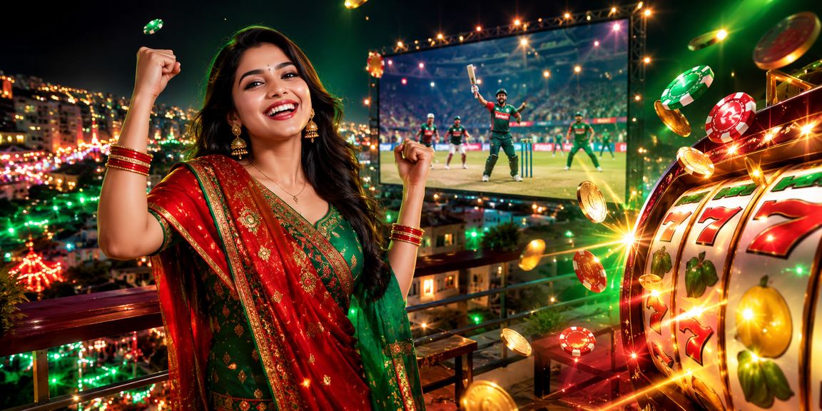 খুলনায় লাল-সবুজ পোশাকে ক্রিকেট বেটিং বিশ্লেষণ করছেন দুজন উৎসাহী দর্শক