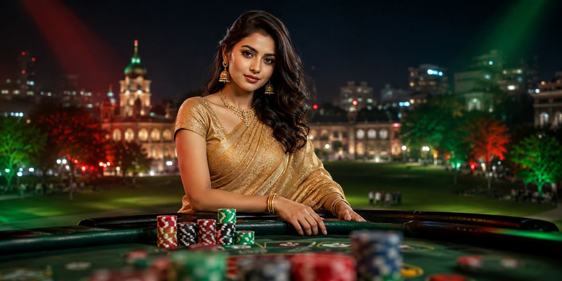 ময়মনসিংহে ক্যাসিনো বিনোদনে মগ্ন একজন শাড়ি পরা বাংলাদেশি নারী